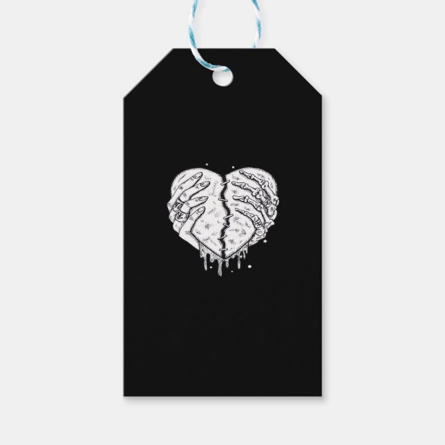 Skelettfächer Herz - Gothic Heart Classic Geschenkanhänger (Vorderseite)