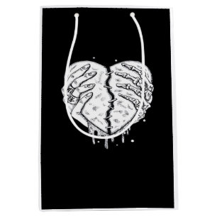Skelettfächer Herz - Gothic Heart Classic Mittlere Geschenktüte