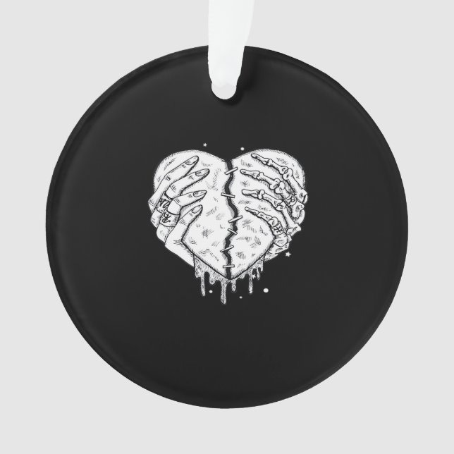 Skelettfächer Herz - Gothic Heart Classic Ornament (Vorderseite)