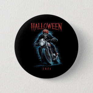 Skelettfahrer zu Halloween 2024 Button