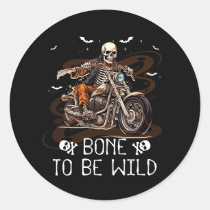 Skelettfahrrad-Halloween-Kostümbiker Runder Aufkleber
