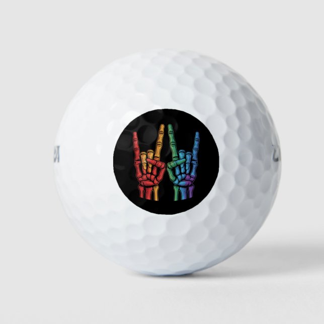 Skelettfelsen LGBTQ Rainbow Flag Gay Pride Golfball (Vorderseite)