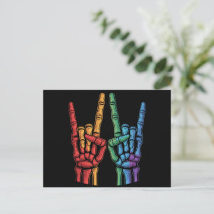 Skelettfelsen LGBTQ Rainbow Flag Gay Pride Postkarte