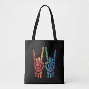 Skelettfelsen LGBTQ Rainbow Flag Gay Pride Tasche