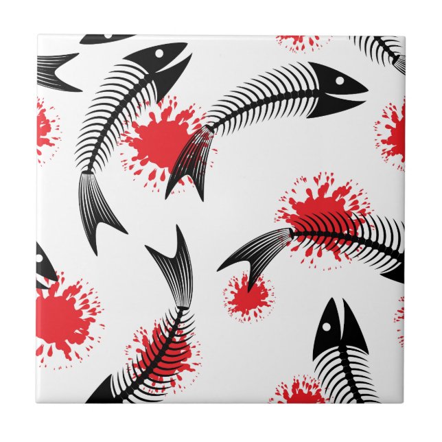 Skelettfisch Fliese (Vorderseite)