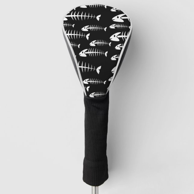 Skelettfische Knochen Fischerei Spaß Fischerei Hun Golf Headcover (Vorderseite)