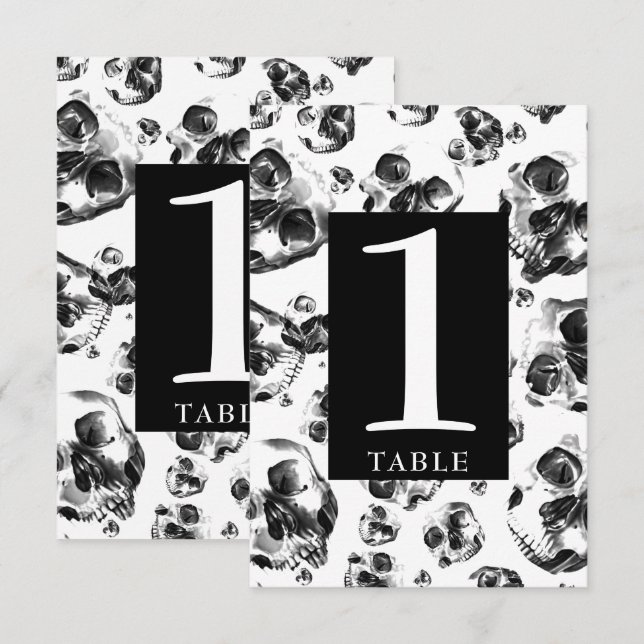 Skelettfische Skelett Tischnummern Skull (Vorne/Hinten)