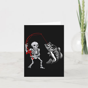 Skelettfischerei durch Fisherman Halloween Karte