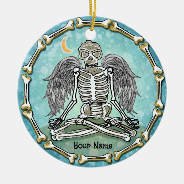 Skelettflügel Keramik Ornament (Vorne)