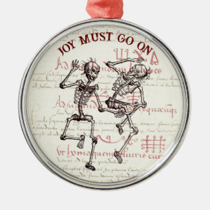 Skelettfreude muss auf Weihnachtsfeier gehen Ornament Aus Metall