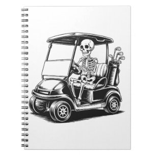 Skelettgolfer Golf spielen Notizblock