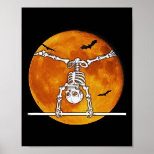 Skelettgymnastik Halloween Horizontal Bar Poster