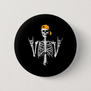 Skeletthafen Skater Cool Halloween Punk Rock Men B Button