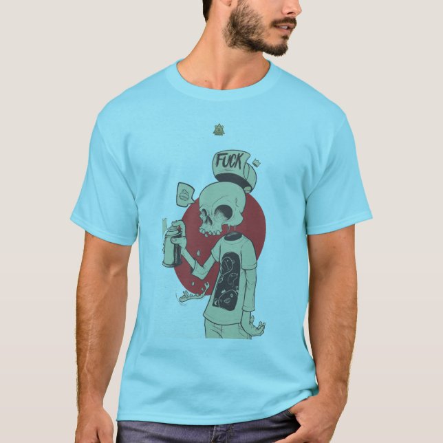 Skeletthalterung Spritzflasche T-Shirt (Vorderseite)