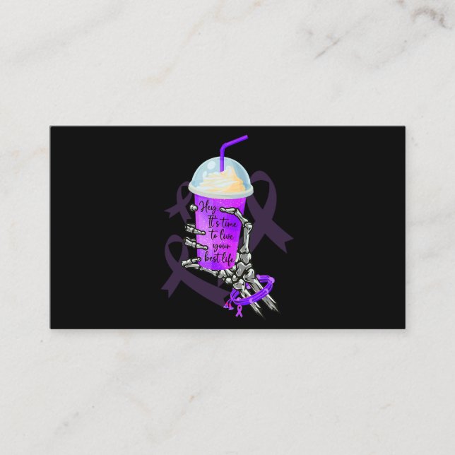 Skeletthand halten Milkshake Bauchspeicheldrüsenkr Visitenkarte (Vorderseite)