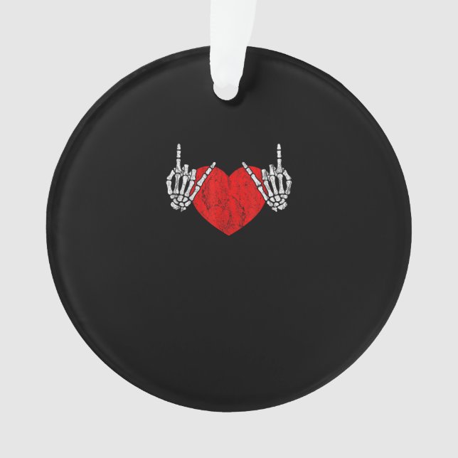 Skeletthand Herz und Rolle, ValentinenkHalloween Ornament (Vorderseite)