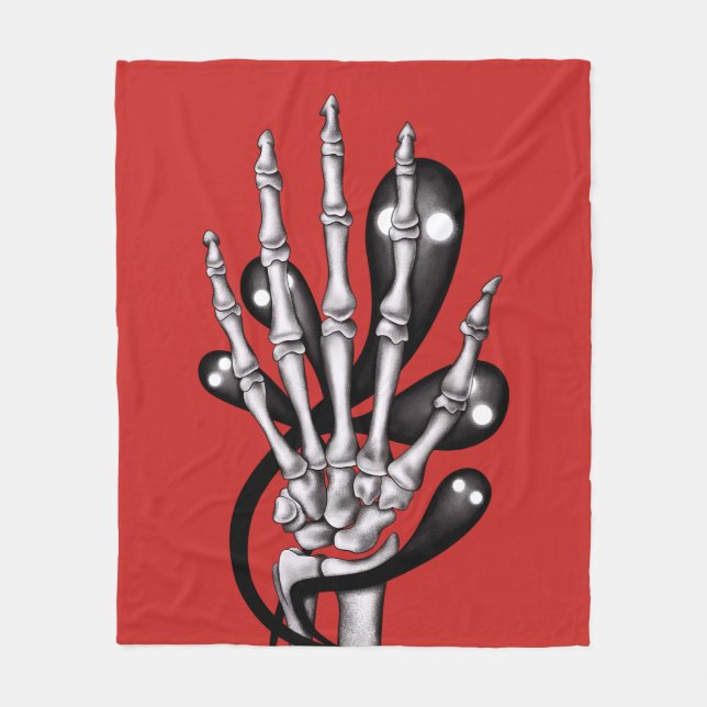 Skeletthand mit Geistern Fleecedecke (Vorderseite)