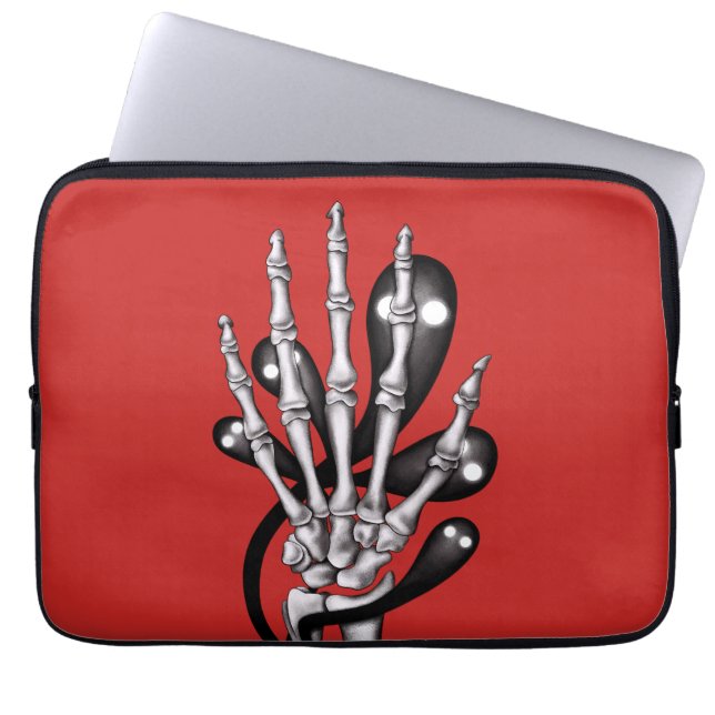 Skeletthand mit Geistern Laptopschutzhülle (Vorderseite)