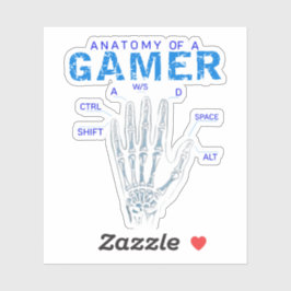 Skeletthandanatomie für Gamer - Tastatur Aufkleber