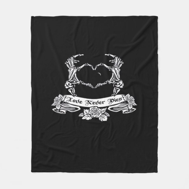 Skeletthanddesign Fleecedecke (Vorderseite)