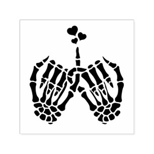 Skeletthände Pinky Schwur #2 Herzen Nur Bild Permastempel