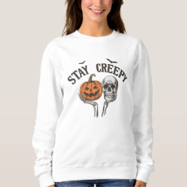 Skeletthandschuh für das graue Retro-Halloween-Ske Sweatshirt