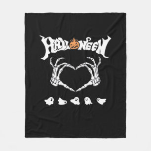Skeletthandschuh mit Halloween-Design Fleecedecke