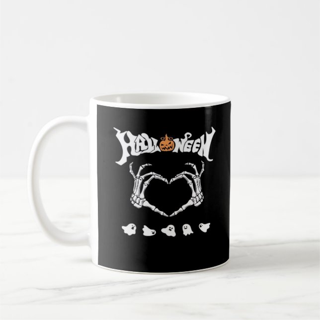 Skeletthandschuh mit Halloween-Design Kaffeetasse (Links)