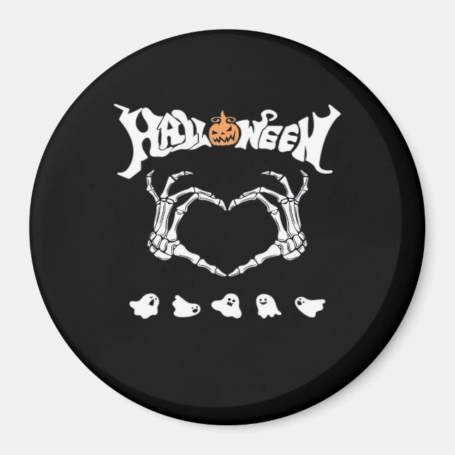 Skeletthandschuh mit Halloween-Design Magnet (Vorne)