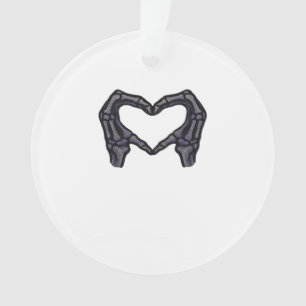 Skeletthandschuhe, die ein Herz bilden Ornament