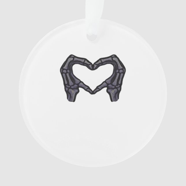 Skeletthandschuhe, die ein Herz bilden Ornament (Vorderseite)