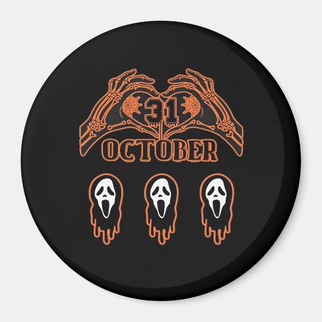 Skeletthandschuhe für klassisches Halloween Magnet (Vorne)