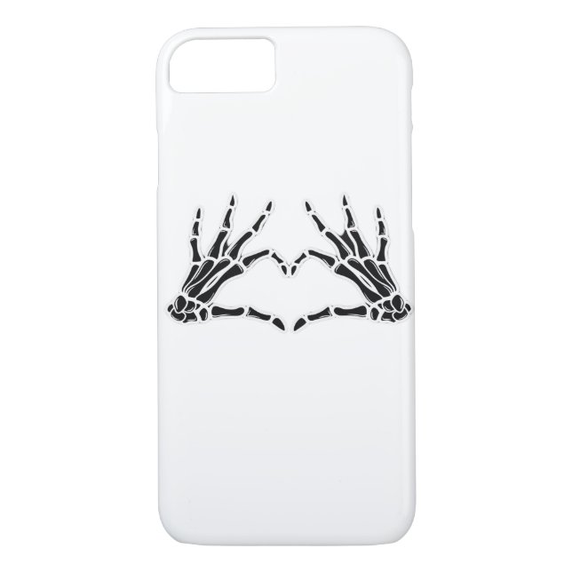Skeletthandschuhe in Herzform - Einzigartige Kunst Case-Mate iPhone Hülle (Rückseite)