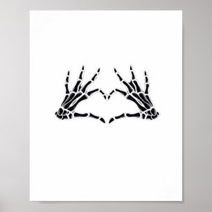 Skeletthandschuhe in Herzform - Einzigartige Kunst Poster
