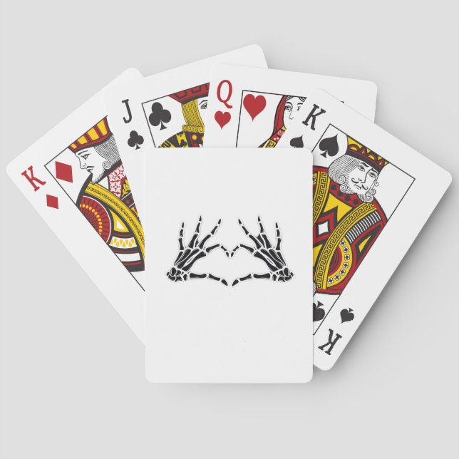 Skeletthandschuhe in Herzform - Einzigartige Kunst Spielkarten (Rückseite)