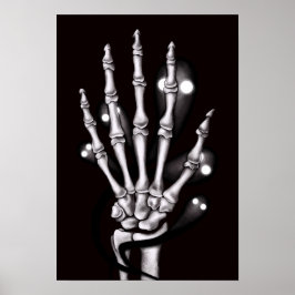Skeletthandschuhe mit gruseligen Geistern, gotisch Poster