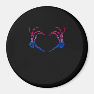 Skelettherz Bisexual LGBbt Q Pride Skull Hand Magnet