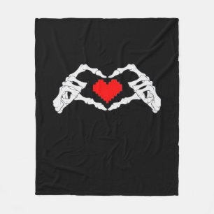 Skelettherz und -handgewähr fleecedecke