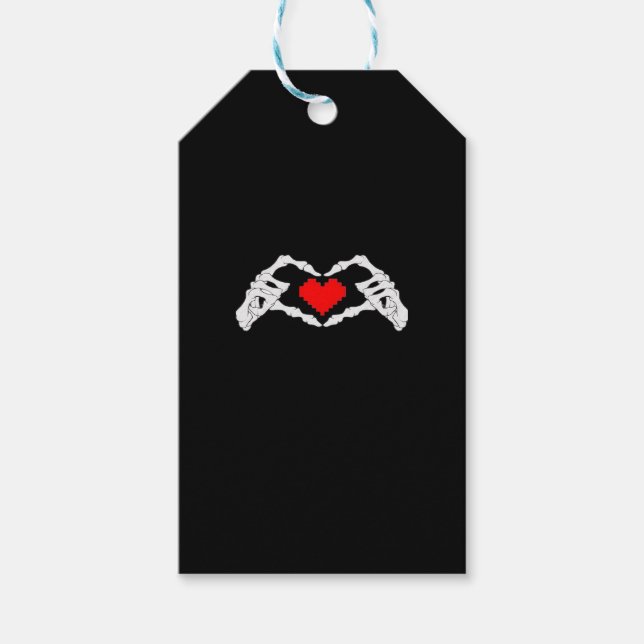 Skelettherz und -handgewähr geschenkanhänger (Vorderseite)