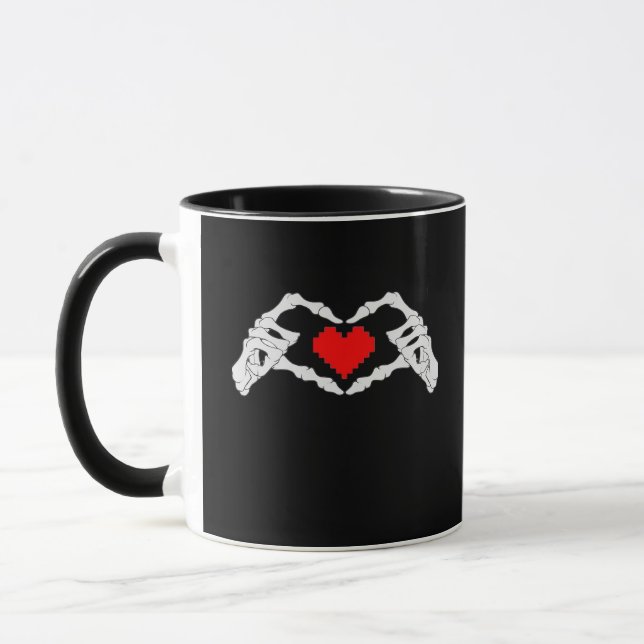 Skelettherz und -handgewähr tasse (Links)