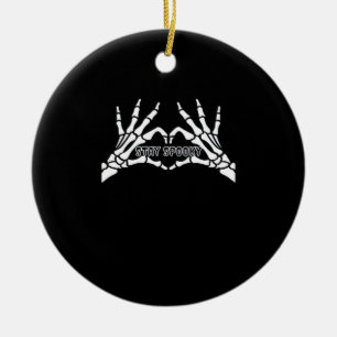 Skelettherz und Handschuhe Klassisches Design Keramik Ornament