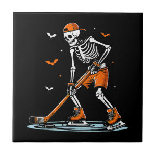 Skeletti Eishockey Halloween Boys Funny Halloween Fliese