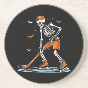 Skeletti Eishockey Halloween Boys Funny Halloween Getränkeuntersetzer