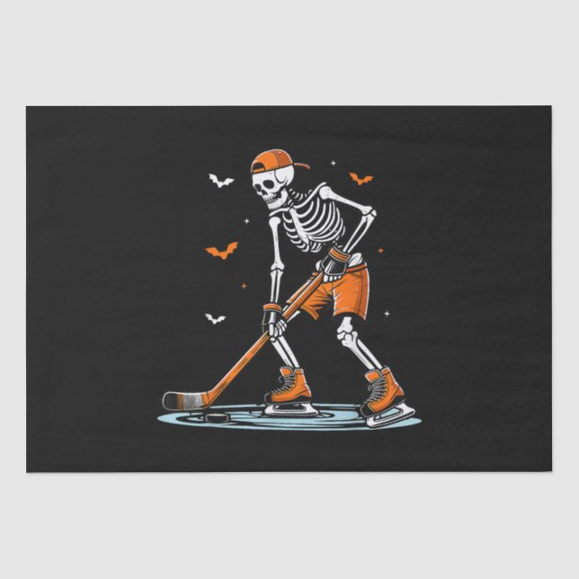 Skeletti Eishockey Halloween Boys Funny Halloween Seidenpapier (Vorderseite)