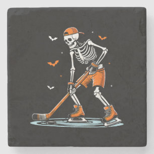 Skeletti Eishockey Halloween Boys Funny Halloween Steinuntersetzer