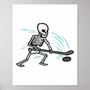 Skeletti Eishockey Halloween Kostüm Männer Jungen  Poster