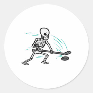 Skeletti Eishockey Halloween Kostüm Männer Jungen  Runder Aufkleber