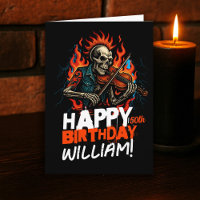 Skelettin Violin Player Musicians Geburtstagskarte