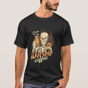 Skelettkaffee Gottesdienst Gothic Dark Spaß Goth C T-Shirt