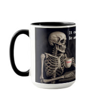 Skelettkaffee mit Tasse